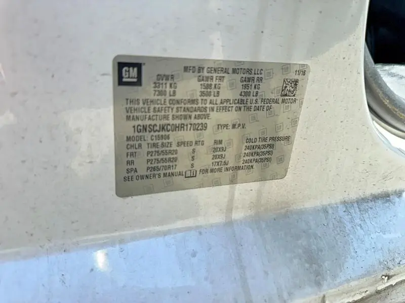 2017 CHEVROLET SUBURBAN C1500 PREMIER  