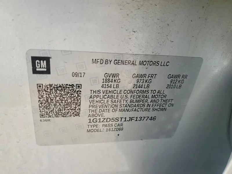 2018 CHEVROLET MALIBU LT  