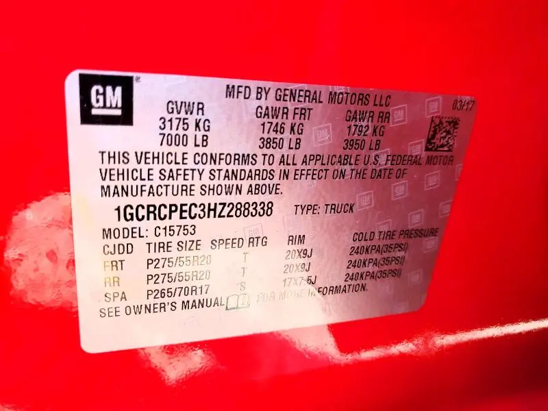 2017 CHEVROLET SILVERADO C1500 CUSTOM  