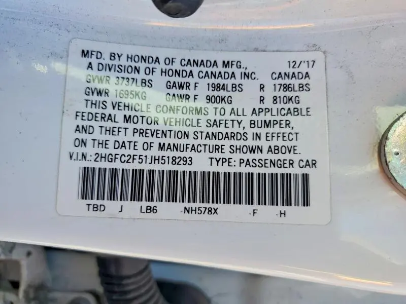 2018 HONDA CIVIC LX  