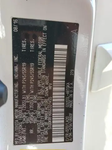 2016 TOYOTA HIGHLANDER LIMITED  