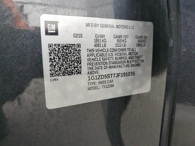 2018 CHEVROLET MALIBU LT  