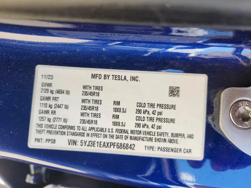 2023 TESLA MODEL 3   