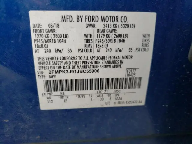 2018 FORD EDGE SEL  