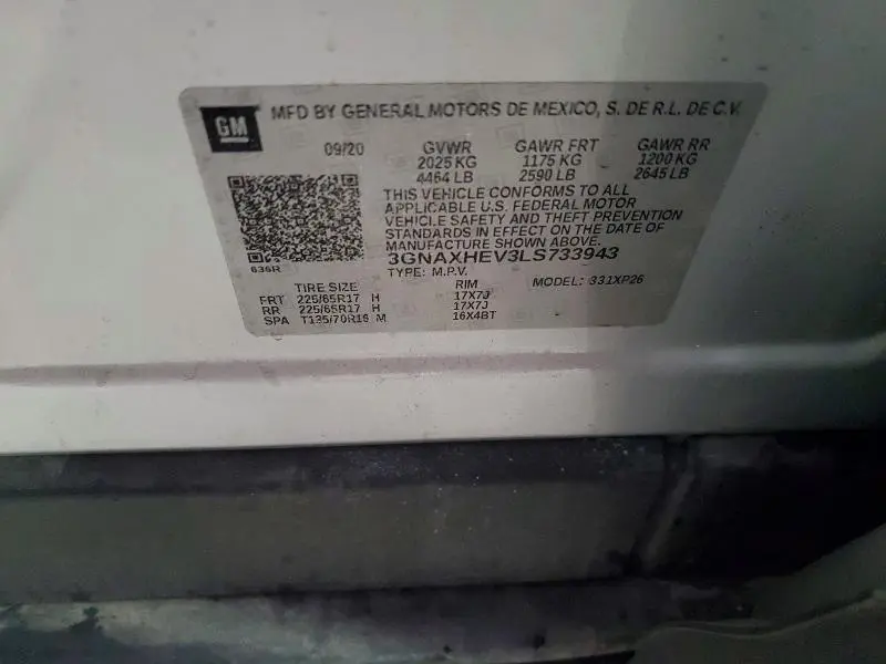 2020 CHEVROLET EQUINOX LS  