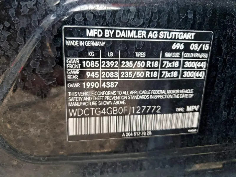 2015 MERCEDES-BENZ GLA 250 4MATIC  