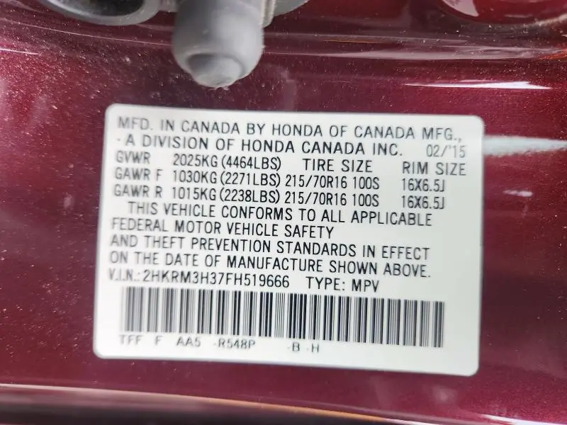 2015 HONDA CR-V LX  