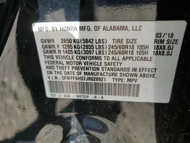 2018 HONDA PILOT EXL