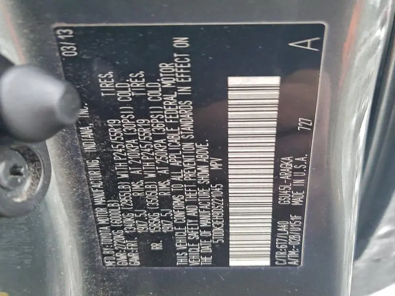 2013 TOYOTA HIGHLANDER LIMITED  