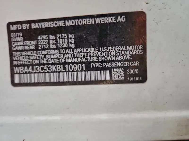 2019 BMW 430XI GRAN COUPE  