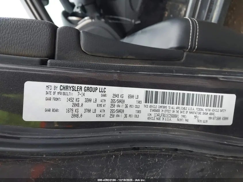 2014 JEEP GRAND CHEROKEE LIMITED