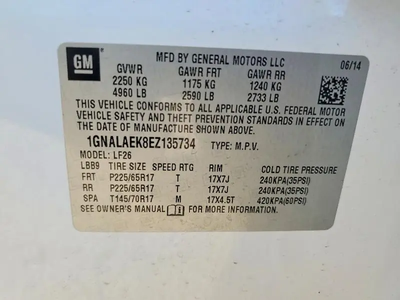 2014 CHEVROLET EQUINOX LS  