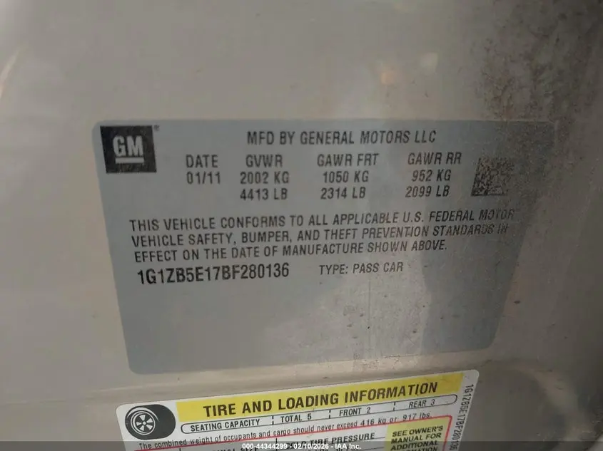 2011 CHEVROLET MALIBU LS