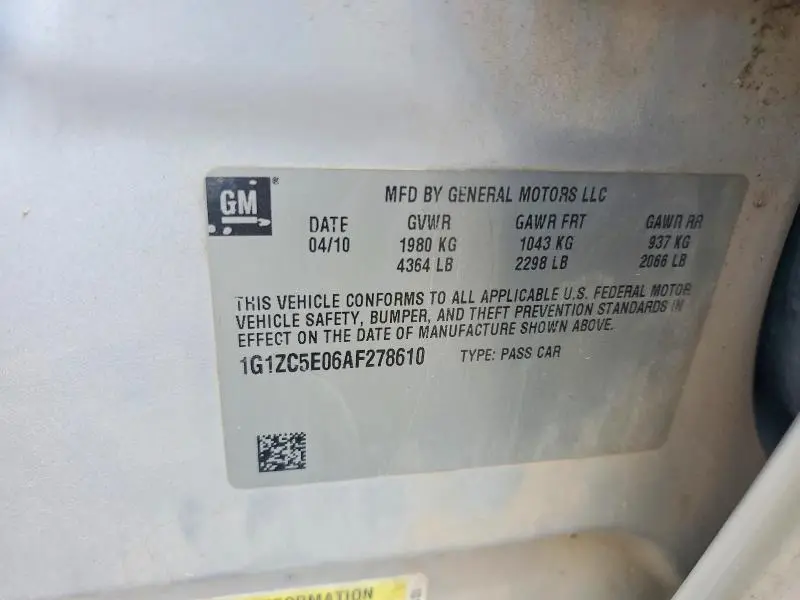 2010 CHEVROLET MALIBU 1LT  
