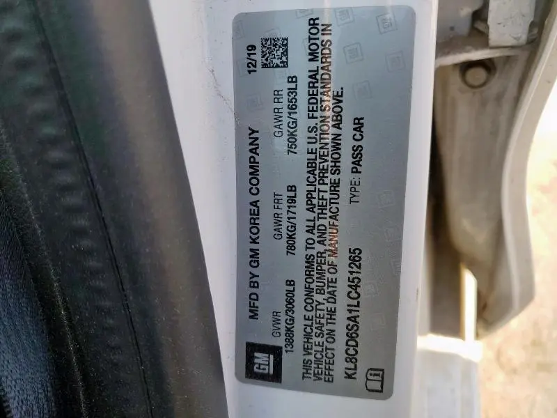 2020 CHEVROLET SPARK 1LT