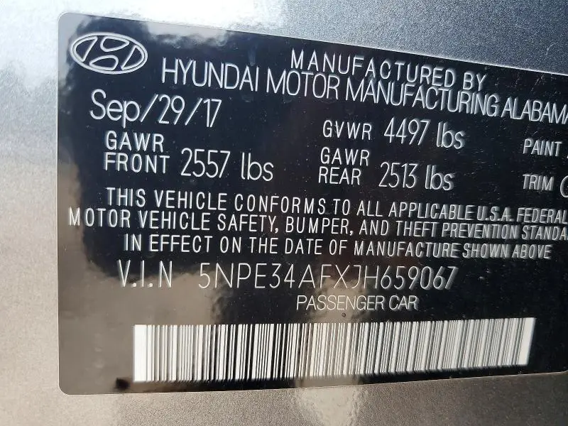 2018 HYUNDAI SONATA SEL  