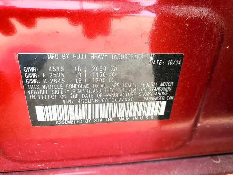 2015 SUBARU LEGACY 2.5I PREMIUM  