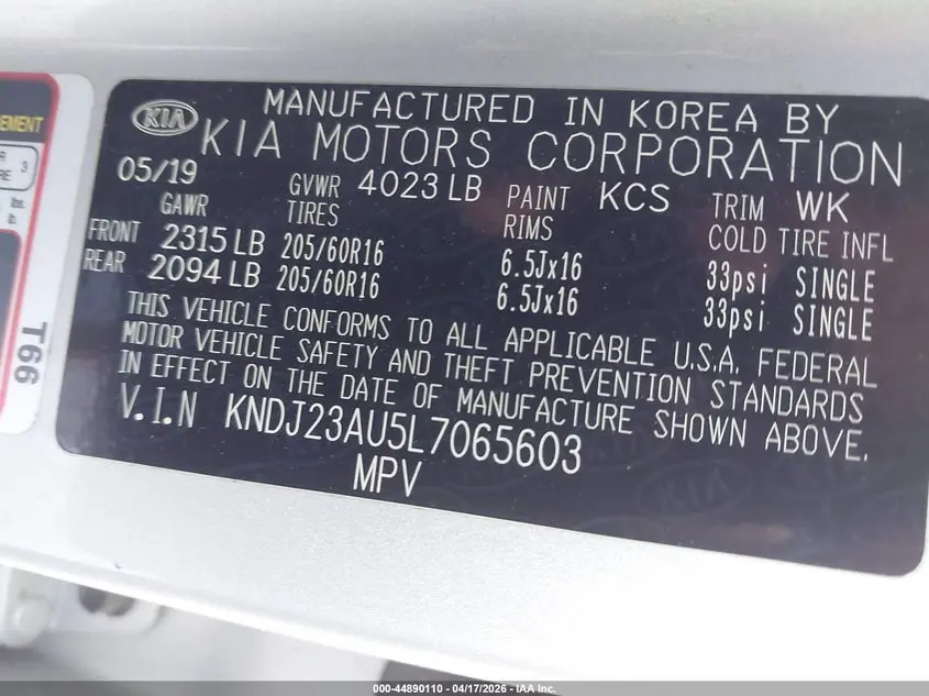 2020 KIA SOUL S