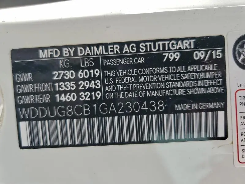 2016 MERCEDES-BENZ S 550  