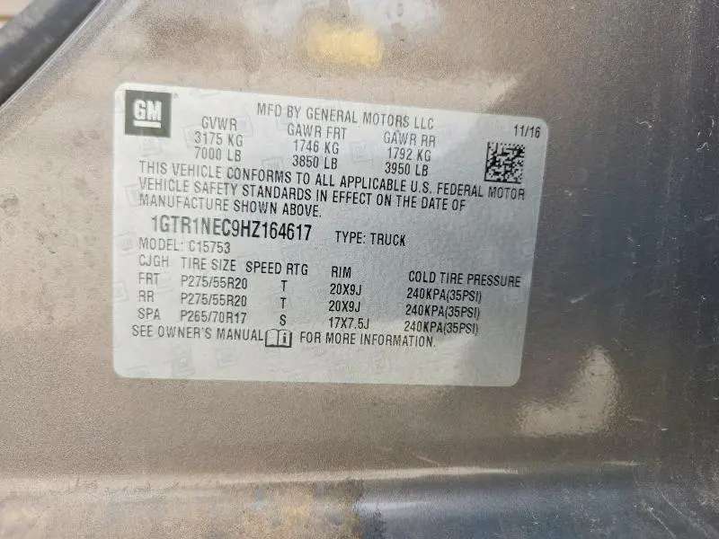 2017 GMC SIERRA C1500 SLT  