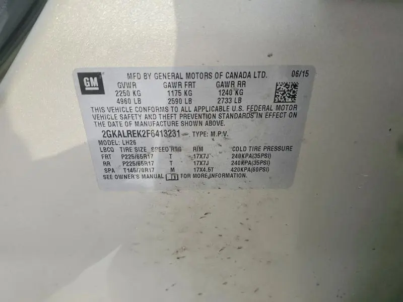 2015 GMC TERRAIN SLE  