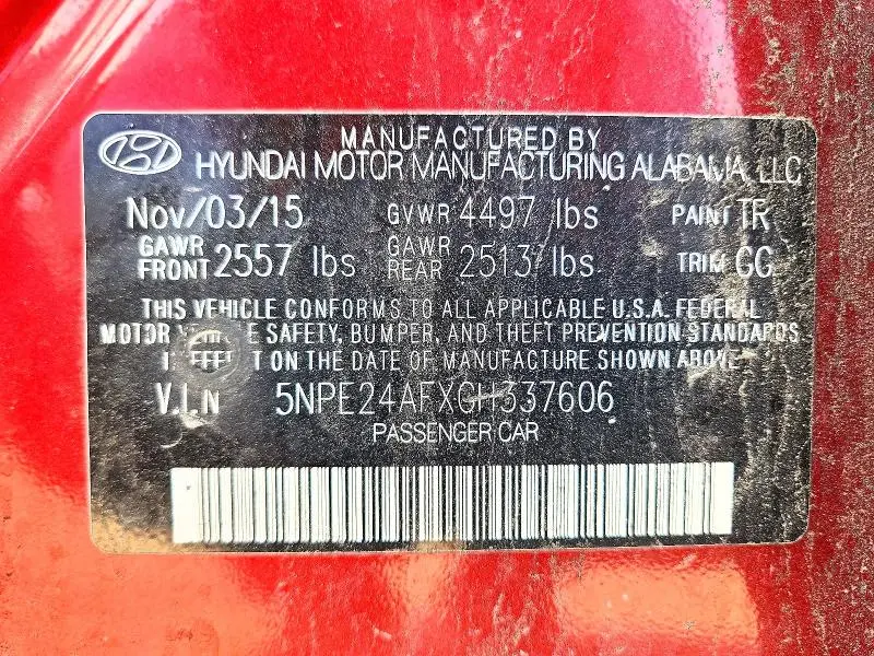 2016 HYUNDAI SONATA SE   