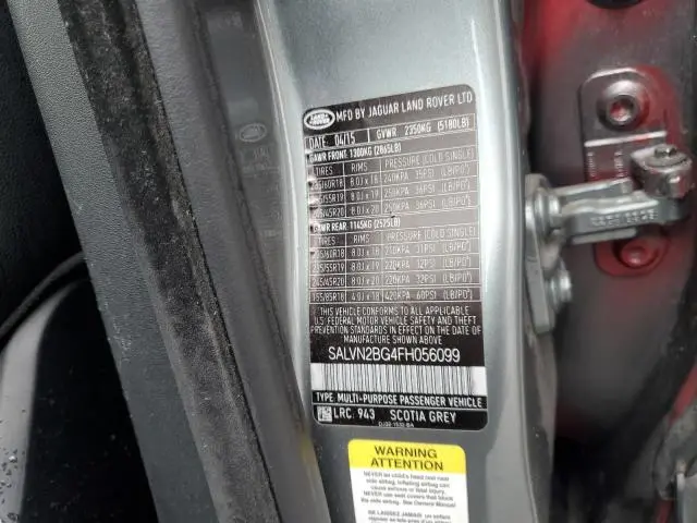 2015 LAND ROVER RANGE ROVER EVOQUE PURE  