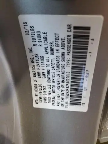 2015 HONDA ACCORD EXL  