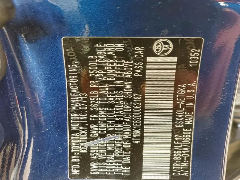 2013 TOYOTA AVALON BASE  