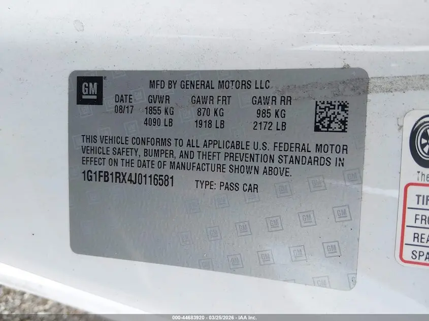 2018 CHEVROLET CAMARO 1LT