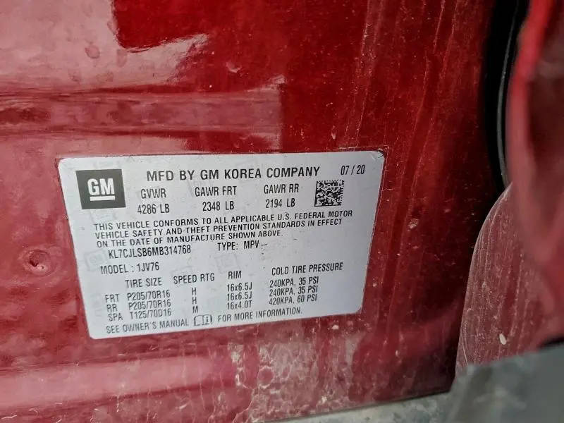 2021 CHEVROLET TRAX 1LT  