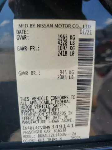 2021 NISSAN ALTIMA SR  