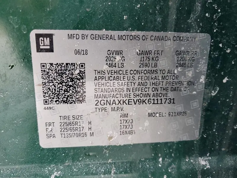 2019 CHEVROLET EQUINOX LT  