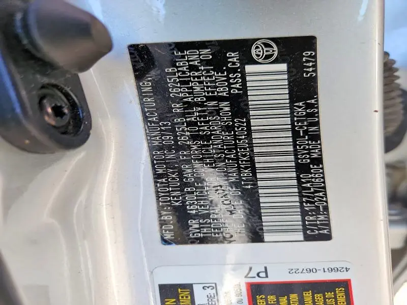 2014 TOYOTA CAMRY XLE V6  