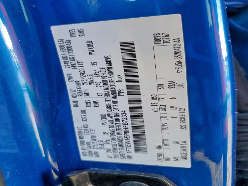 2017 FORD F150 SUPERCREW  