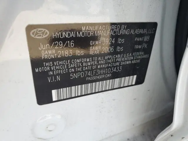 2017 HYUNDAI ELANTRA SE