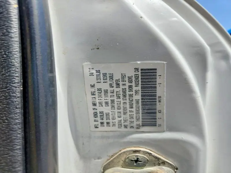 2012 HONDA ACCORD EXL  