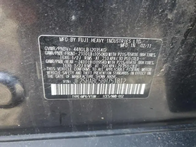 2011 SUBARU FORESTER 2.5X  