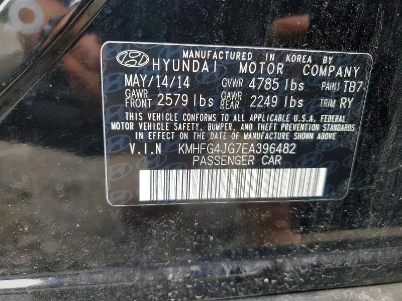 2014 HYUNDAI AZERA BASE  