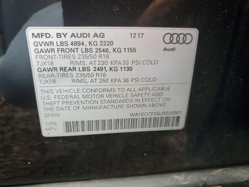 2018 AUDI Q3 PREMIUM  