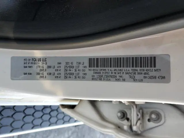 2019 RAM 1500 LARAMIE  