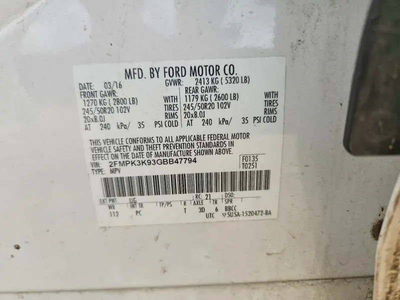 2016 FORD EDGE TITANIUM  