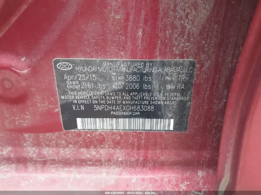 2016 HYUNDAI ELANTRA SE