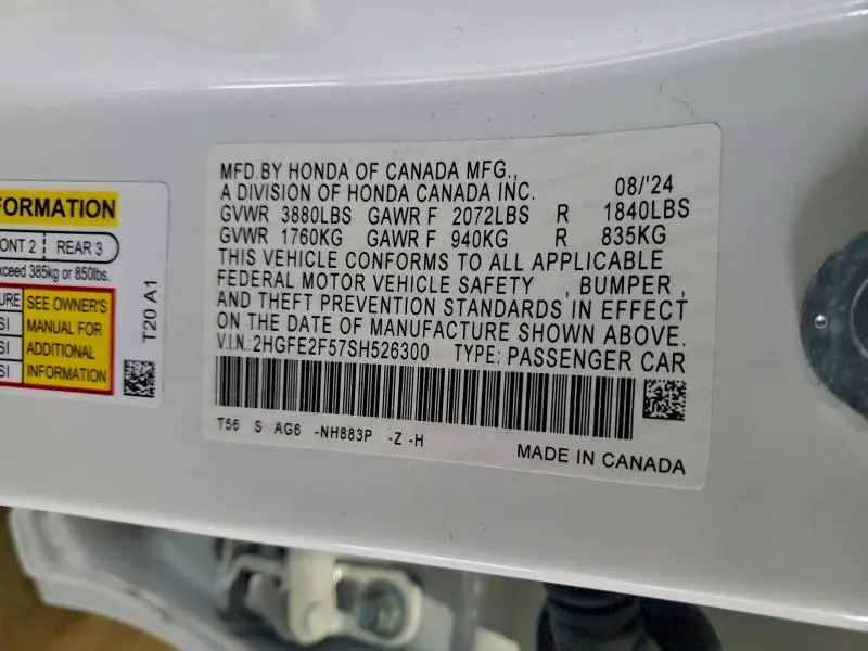 2025 HONDA CIVIC SPORT  