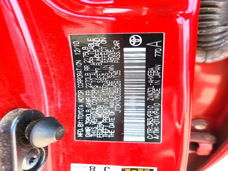 2011 TOYOTA PRIUS TWO  