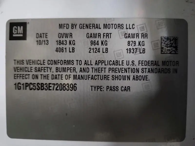 2014 CHEVROLET CRUZE LT  
