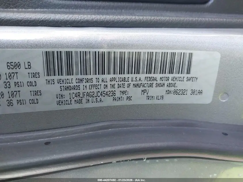 2018 JEEP GRAND CHEROKEE ALTITUDE 4X4