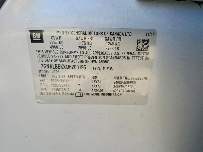 2013 CHEVROLET EQUINOX LS  