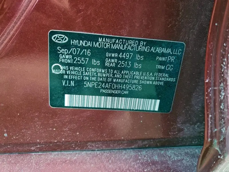 2017 HYUNDAI SONATA SE  