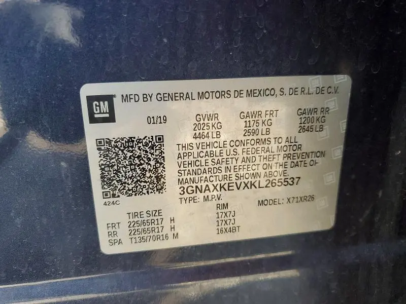 2019 CHEVROLET EQUINOX LT  